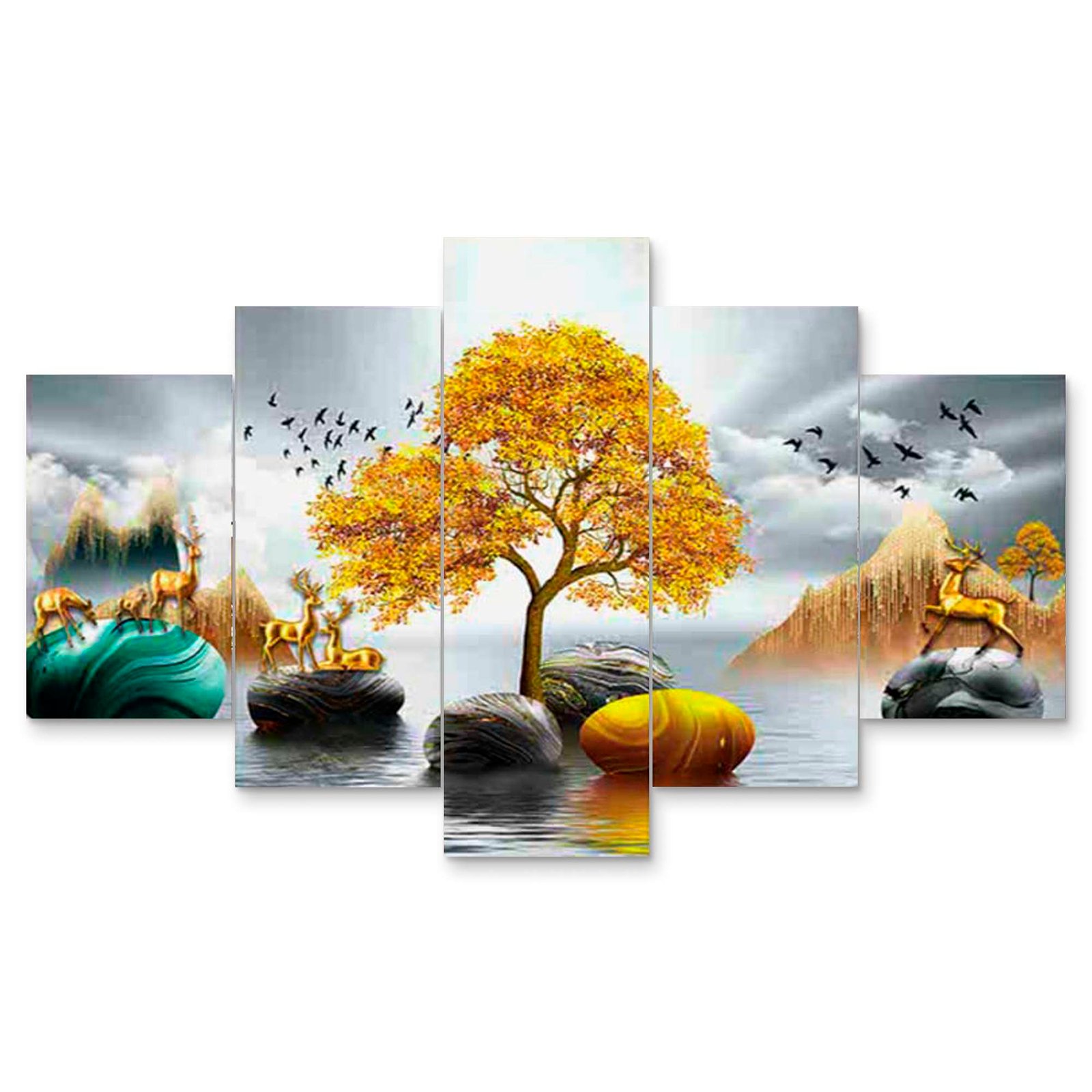 5-Piece Wall Painting Set – 17X30-D3 - Image 3