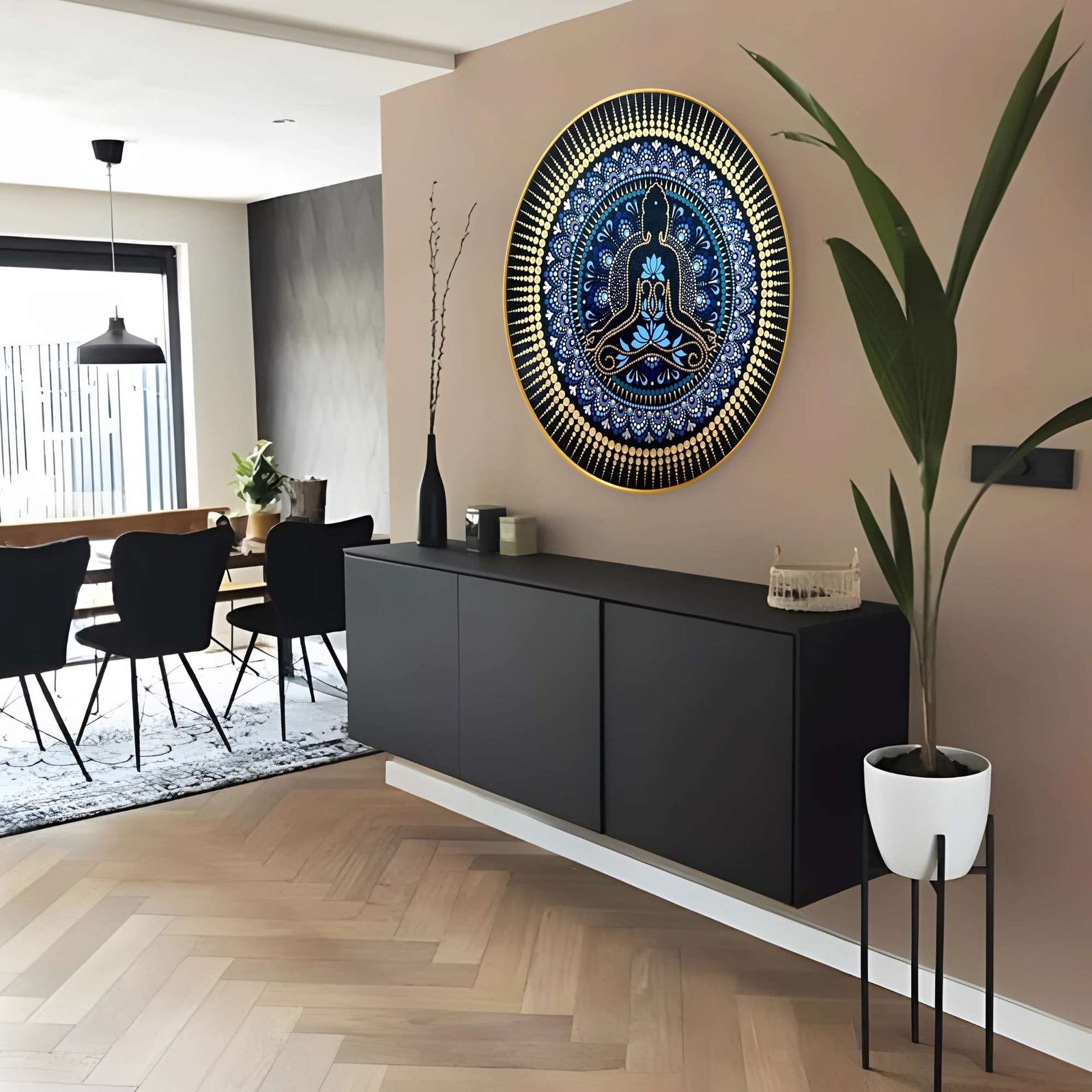 Round Wall Painting – RP-B1 - Image 6