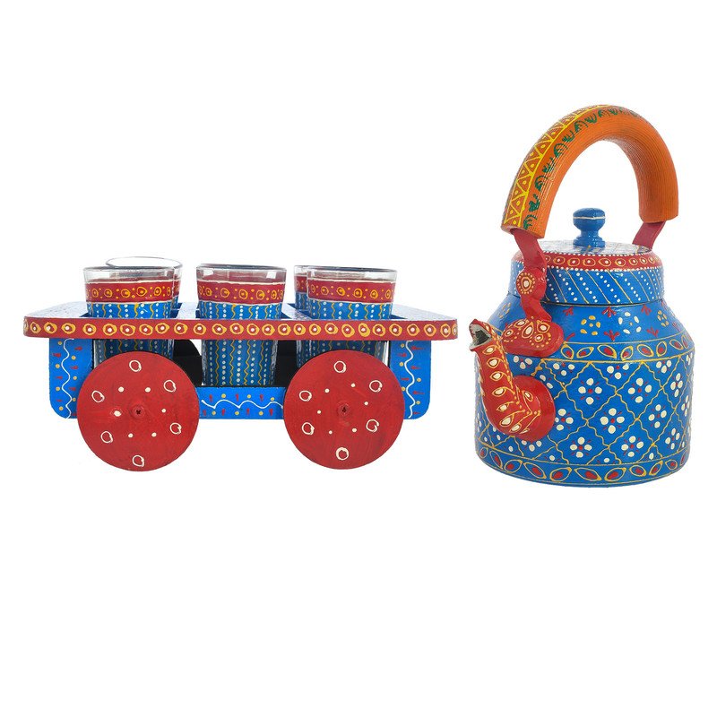 Aluminium Tea Kettle Set (6 Glasses) – KT6-2 - Image 5