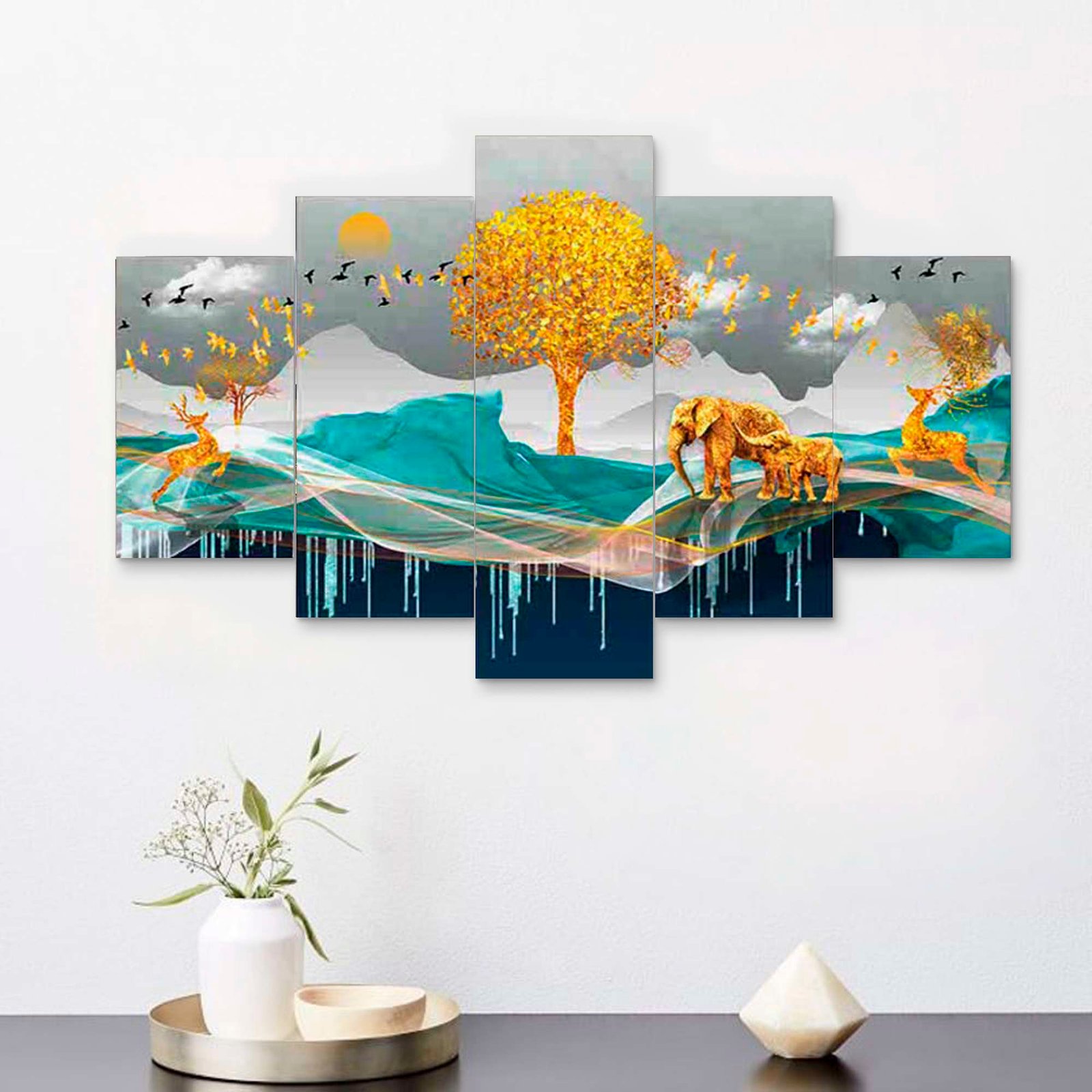 5-Piece Wall Painting Set – 17X30-D4 - Image 4