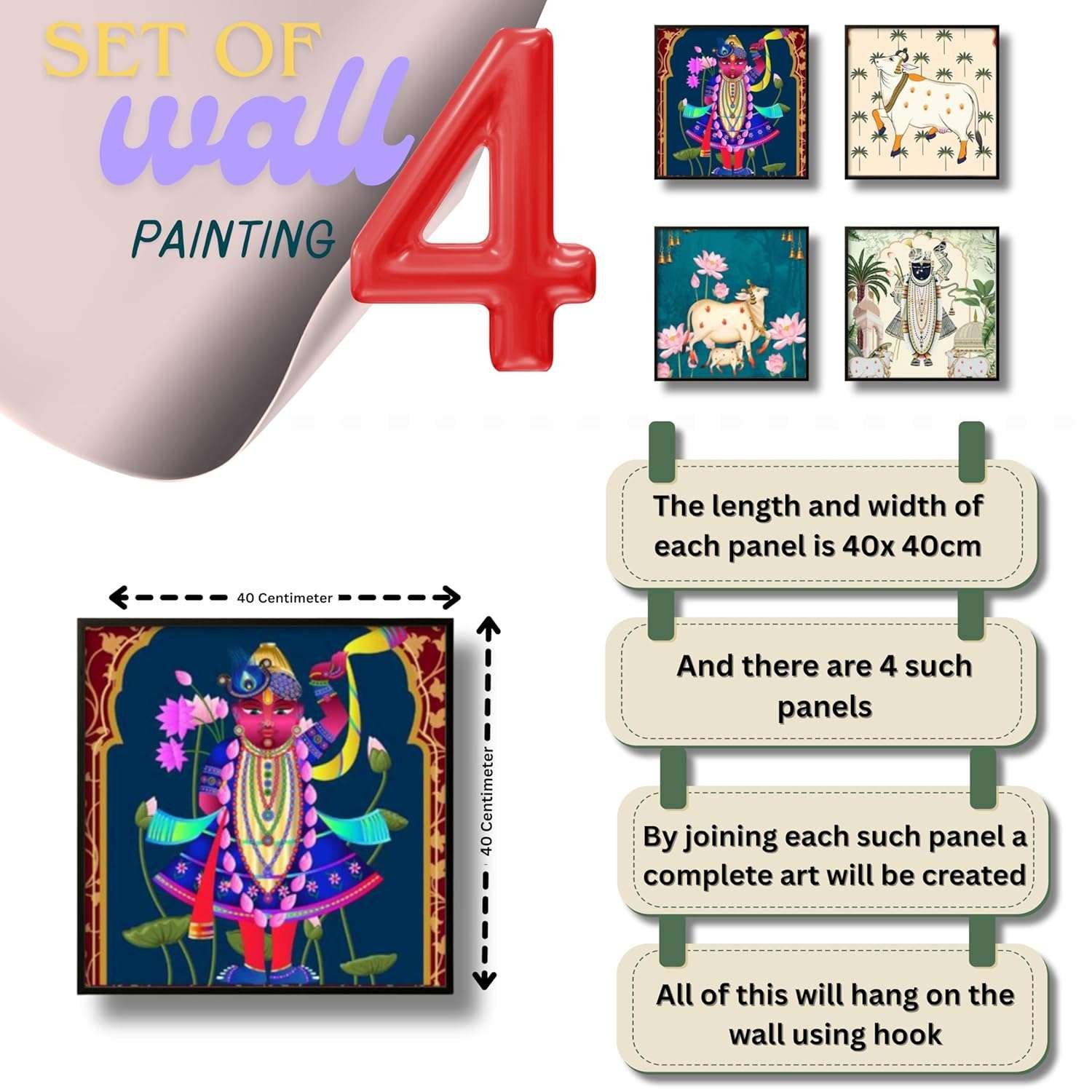 Pichwai Handmade Wall Painting – PWP-11 - Image 5