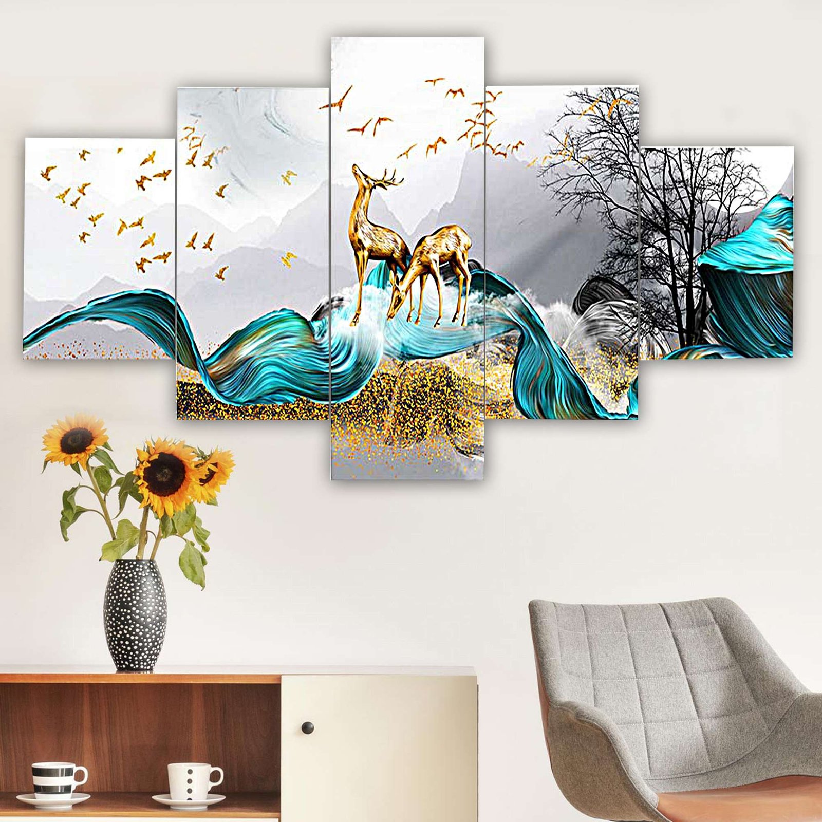 5-Piece Wall Painting Set – 17X30-D1 - Image 4
