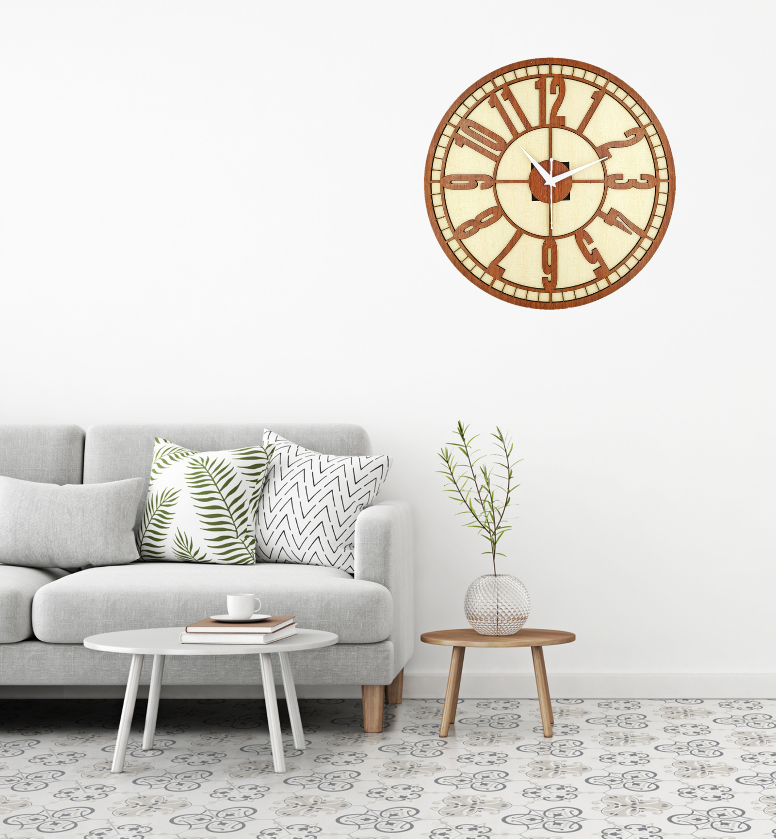 Wooden Silent Non-Ticking Wall Clock – 12x12-CH-RW4 - Image 3