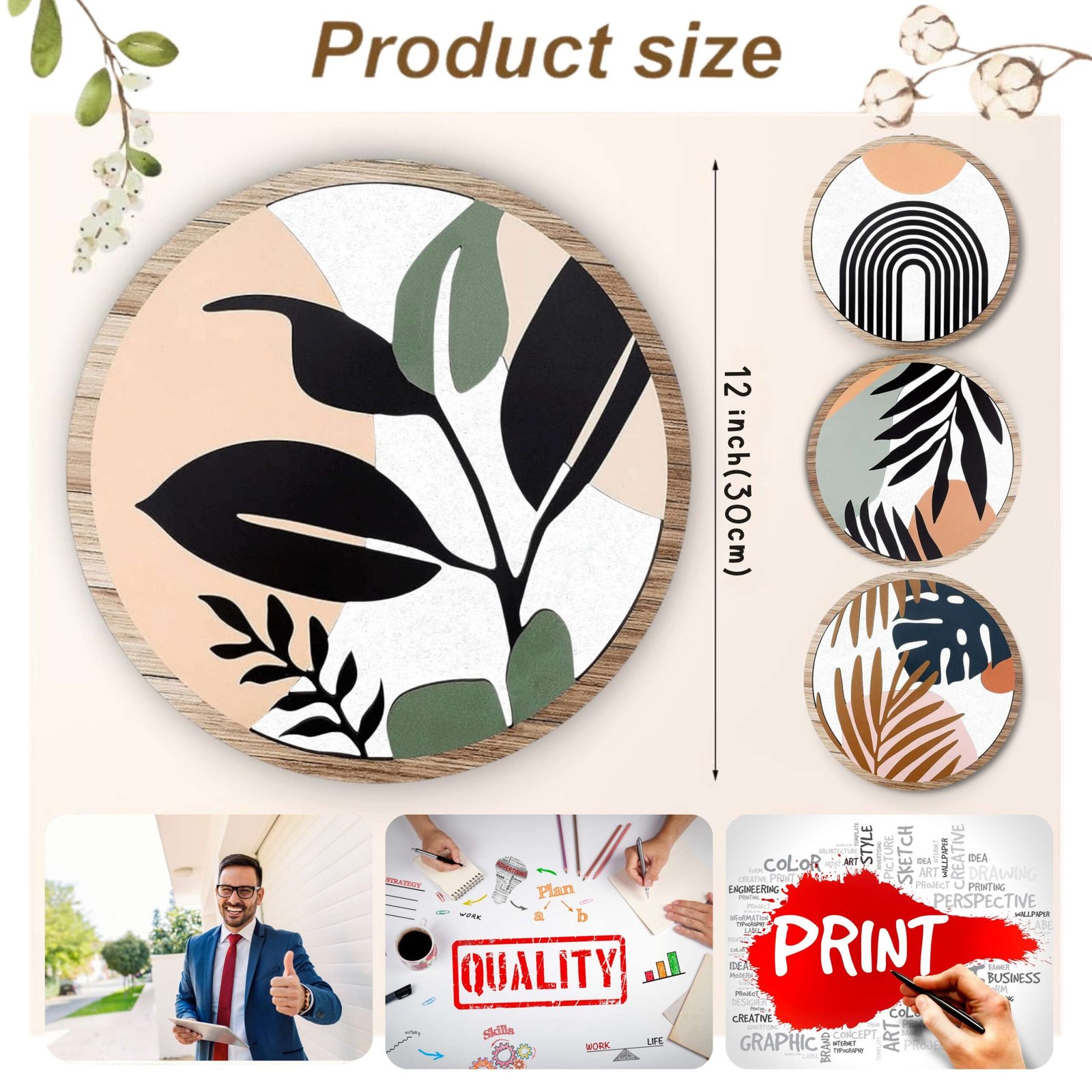 5 PCS Circle Wall Painting – RBH-01 - Image 5