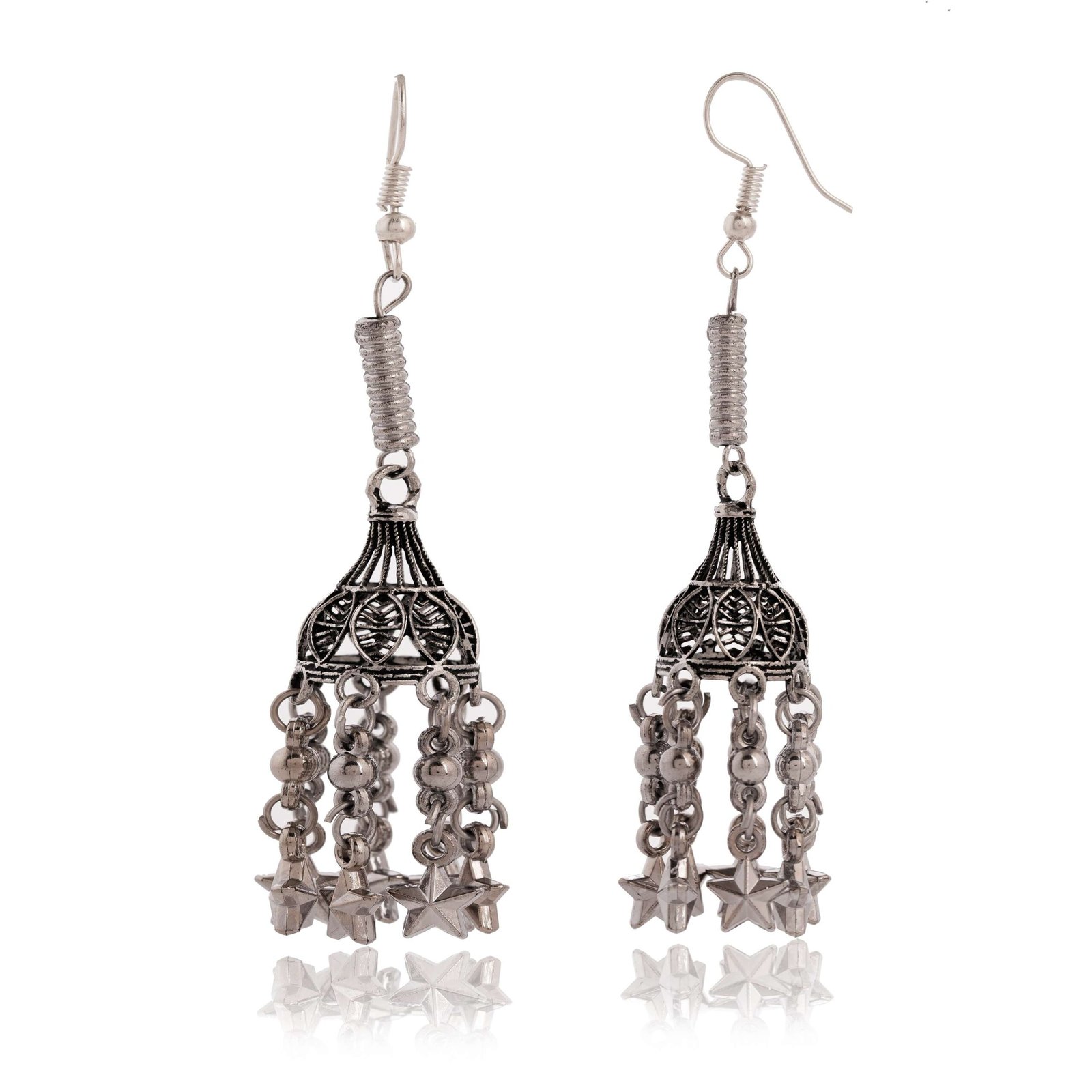 Women's AZ838-OXidised Multipel Layer Long Jhumka Earrings for women Nickel Jhumki Earring 2 Women's AZ838-OXidised Multipel Layer Long Jhumka Earrings for women Nickel Jhumki Earring - Image 2