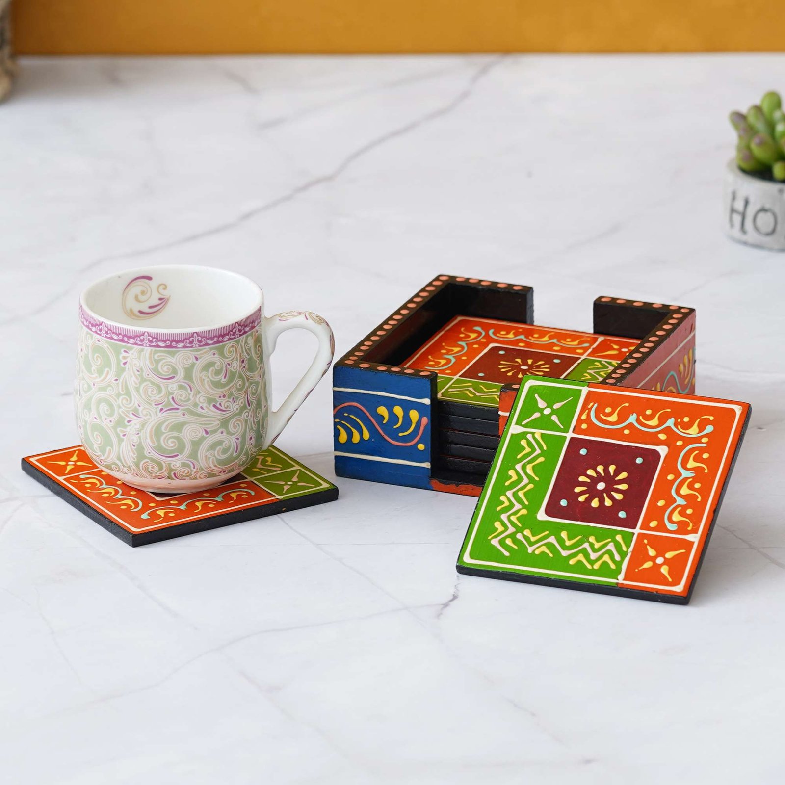 Wooden tea coaster – W-TCR3 - Image 3
